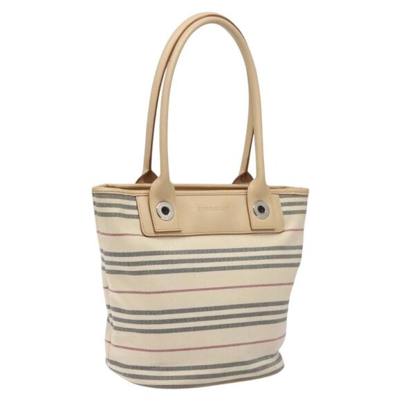 BURBERRY Nova Check Tote Bag Canvas Beige Auth - Picture 12 of 16